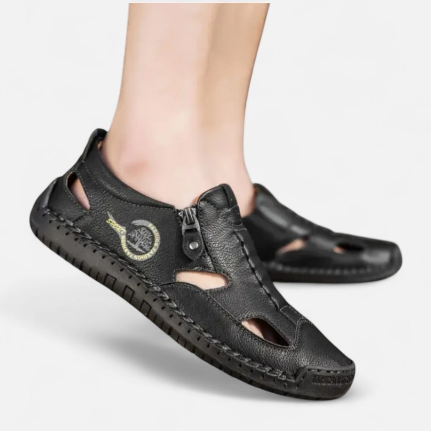 AlignWalk | Men’s Orthopaedic Casual Sandals – Zip Closure, City-to-Beach Comfort