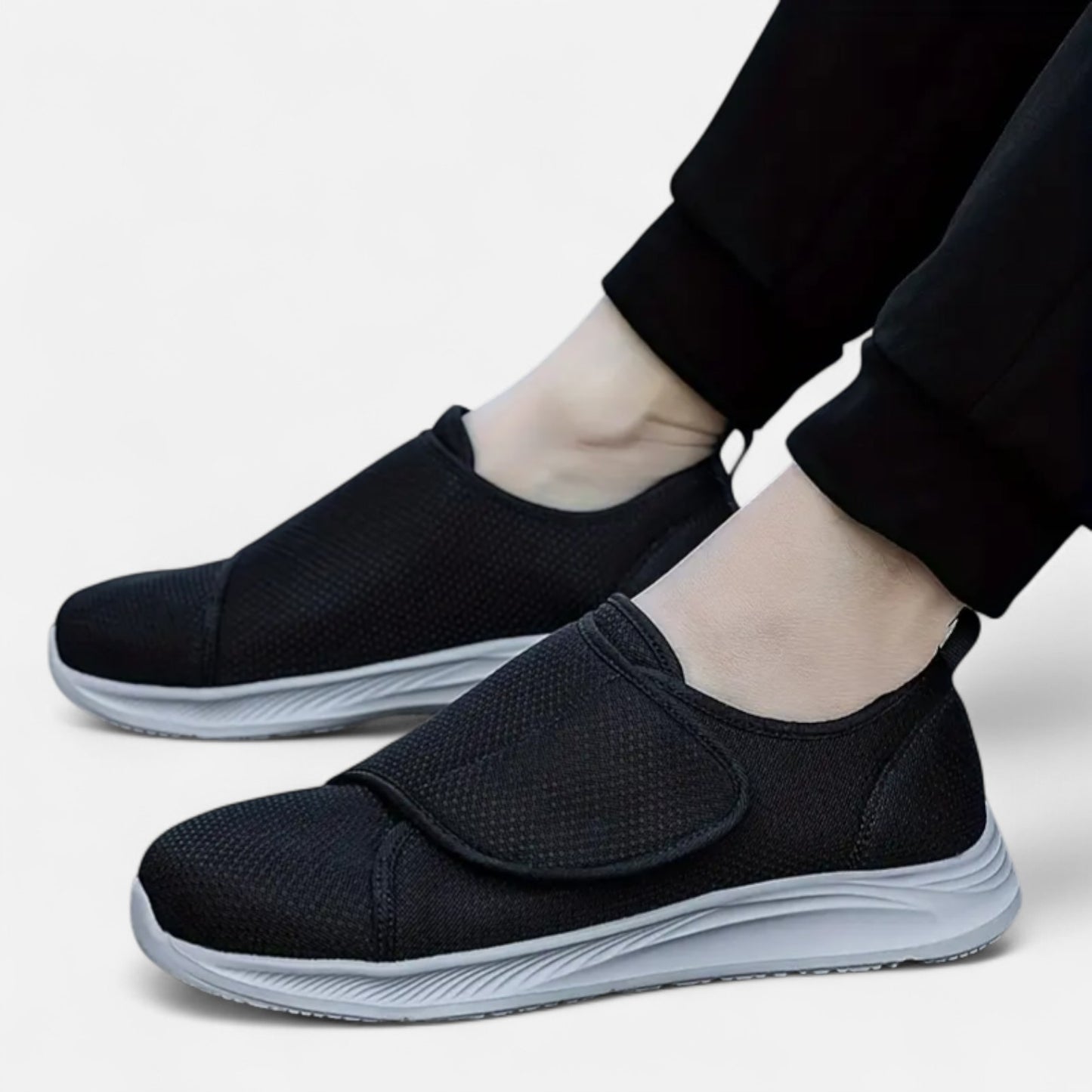 AlignWalk | Men’s Comfort Slip-On Walking Shoes – Adjustable Fit, EVA Sole Support