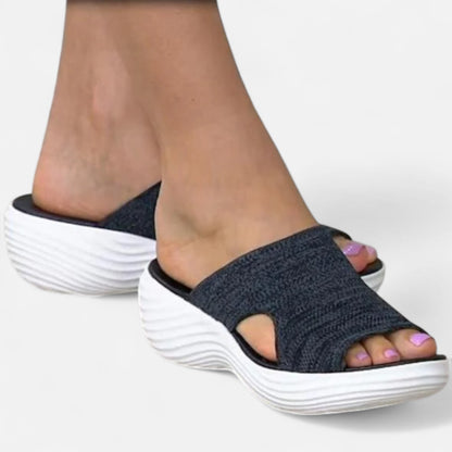AlignWalk | Women’s Knitted Slide Sandals – Flexible Fit, Active Comfort