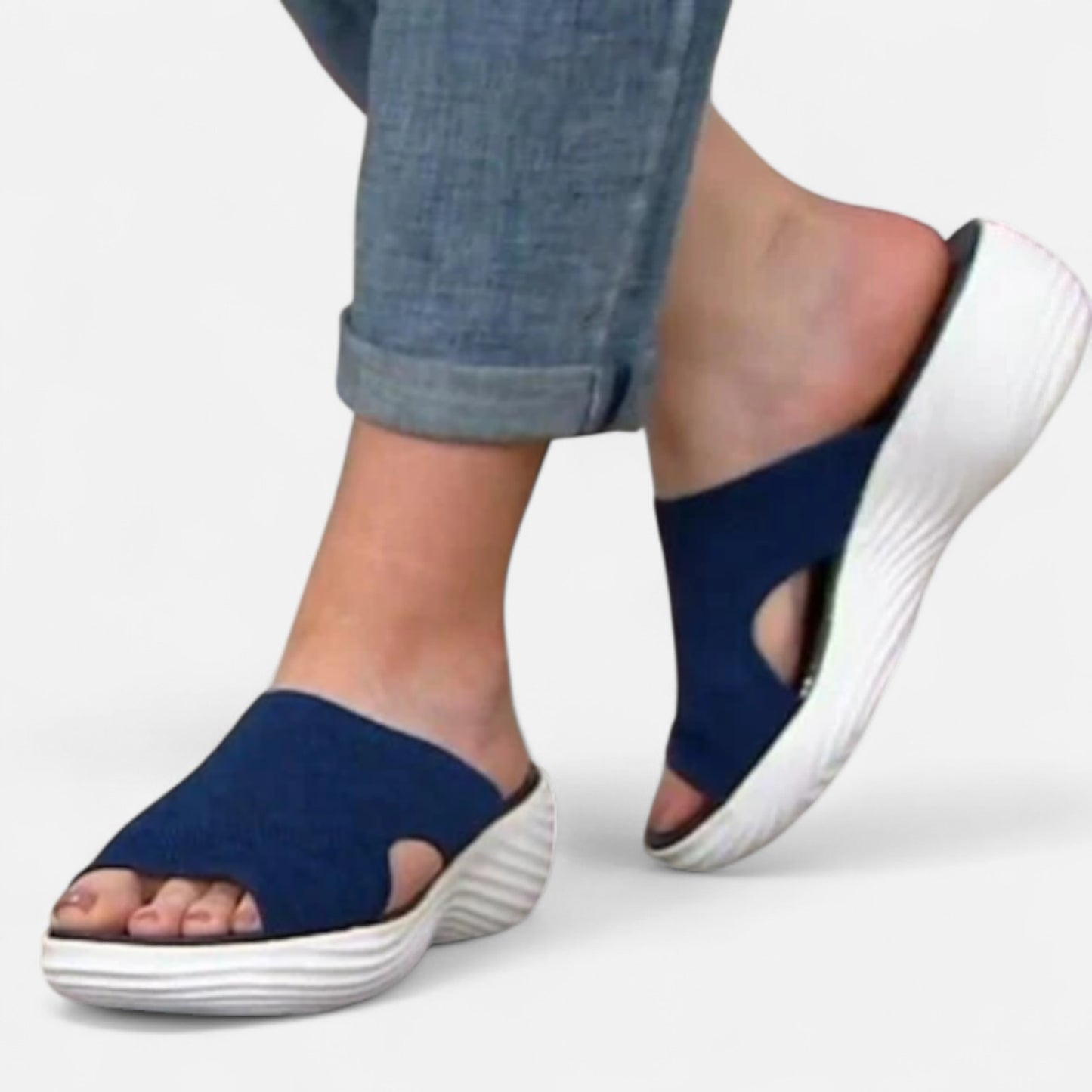 AlignWalk | Women’s Knitted Slide Sandals – Flexible Fit, Active Comfort