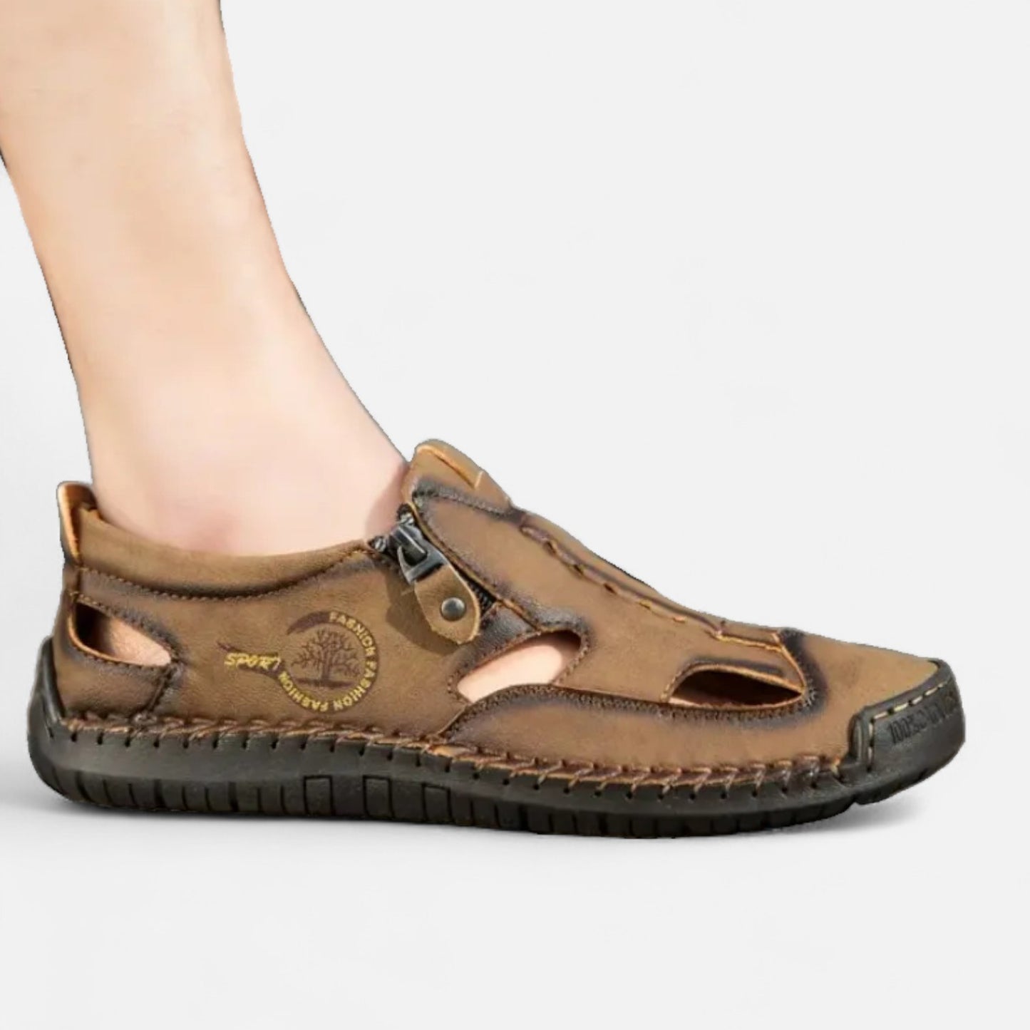 AlignWalk | Men’s Orthopaedic Casual Sandals – Zip Closure, City-to-Beach Comfort