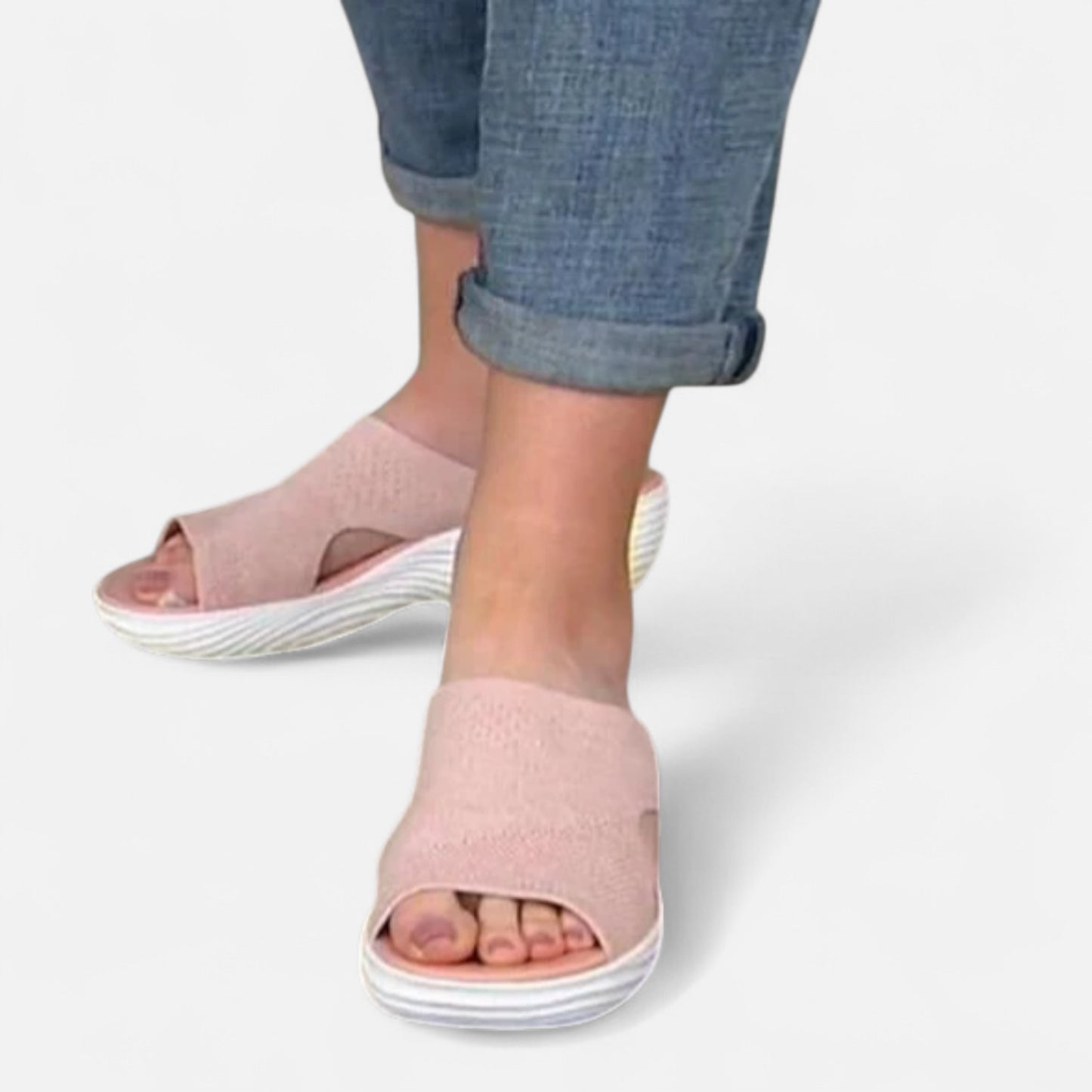 AlignWalk | Women’s Knitted Slide Sandals – Flexible Fit, Active Comfort