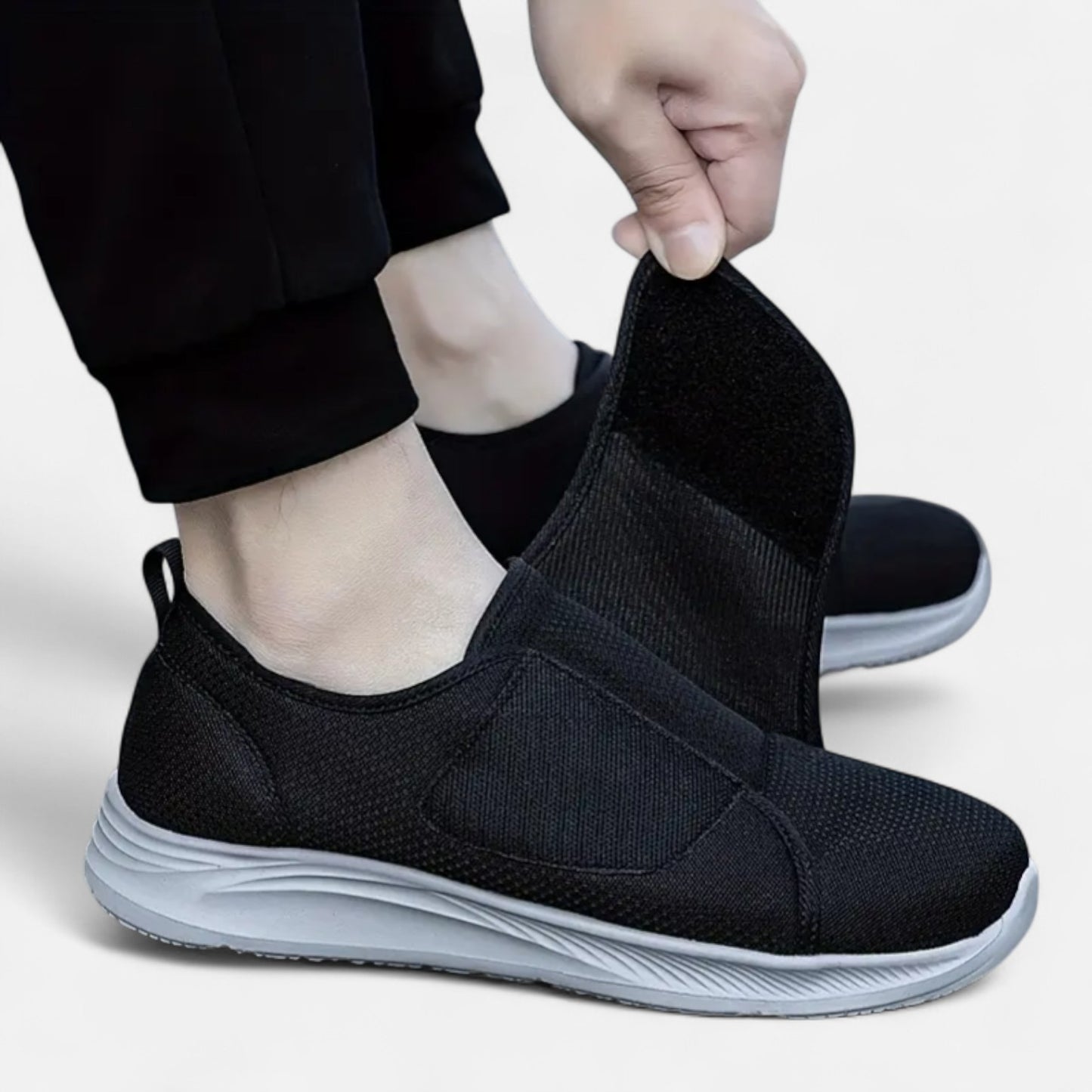 AlignWalk | Men’s Comfort Slip-On Walking Shoes – Adjustable Fit, EVA Sole Support