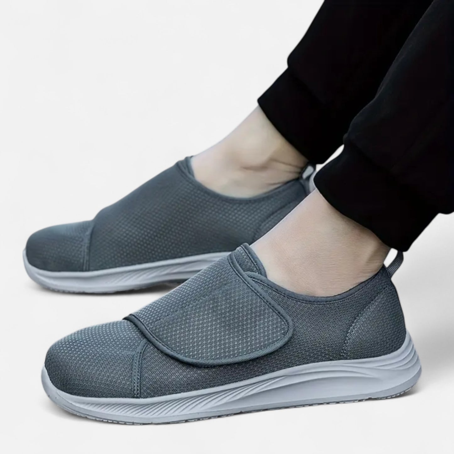 AlignWalk | Men’s Comfort Slip-On Walking Shoes – Adjustable Fit, EVA Sole Support