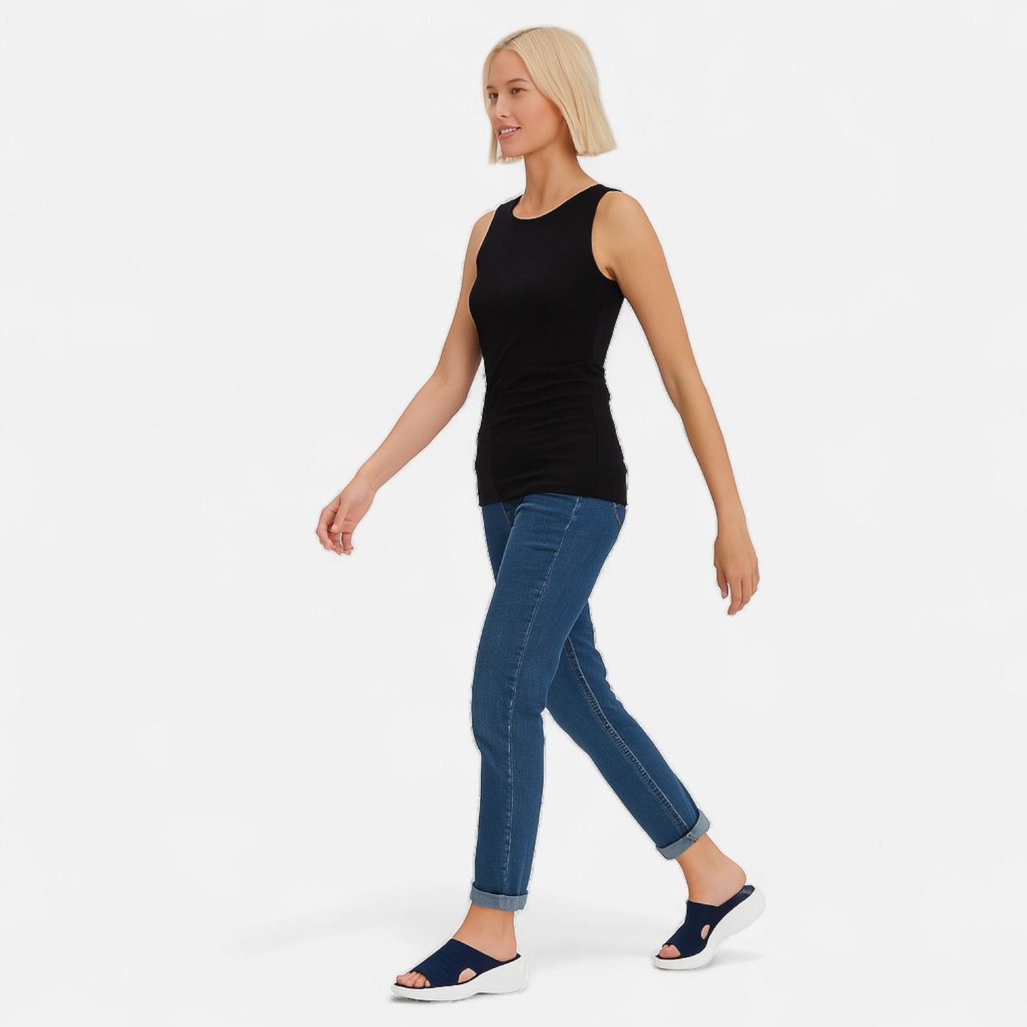 AlignWalk | Women’s Knitted Slide Sandals – Flexible Fit, Active Comfort