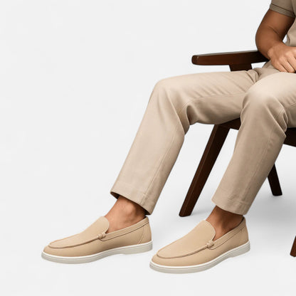 AlignWalk | Men’s Low Suede Loafers – Classic Slip-On, Refined Low Profile