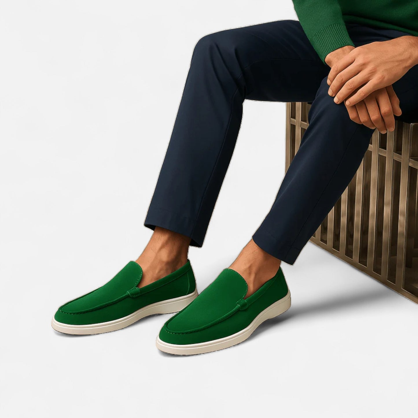 AlignWalk | Men’s Low Suede Loafers – Classic Slip-On, Refined Low Profile